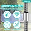 Bikykose 50Pcs M5 Aluminum Crimping Loop Sleeves for 9/64 Inch