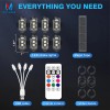 MICTUNING RGB LED Strobe Lights 8pc Flash Emergency Signal Light