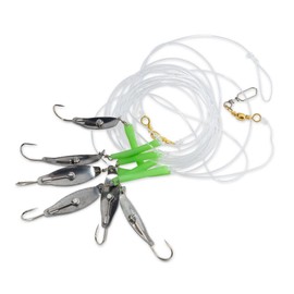 AQUANTIC Redfish System, 5.60m Length, 6 Metal Hooks 2/0, Deep Sea Fishing, Redfish Rig