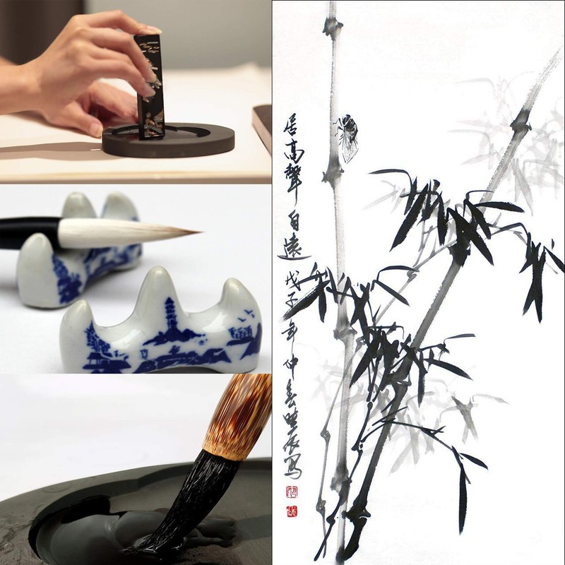 WDEC 10 Pcs Chinese Calligraphy Brushes Set, Calligraphy Brush, Writing