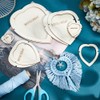 BENECREAT 12 Pcs Wood Macrame Cutting Template, Heart and Feather