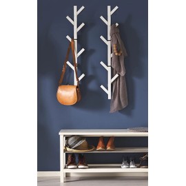 Premium Racks Coat Rack & Hat Rack – Modern Design – Wall Mounted – Stylish – (White)