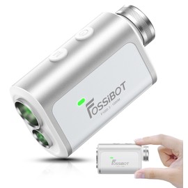 (Small! Fast! Easy to read! FOSSiBOT F1000 Golf Laser Distance Meter, Distance Measurement Between 3 Points, LCD Black Display, 0.02s Measurement, Optical, 6.3x Telephoto Magnet, High Transmission Lens, Supports 1000 m/1093yd, Magnet, Ultra-mini, Golf, Rangefinder, Mini, Ultra Lightweight, IP54 Dustproof, Waterproof, Pinlock Mode, Competition Mode, Ultra Compact, High Differential, High Differential, Rechargeable Case included (White)
