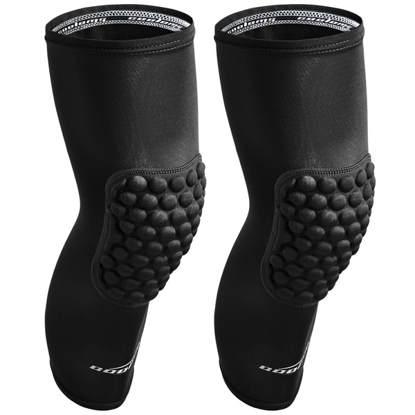 COOLOMG Basketball Knee Pads Youth Kids Knee Compression Sleeves for Baseball Football Wrestling Black M