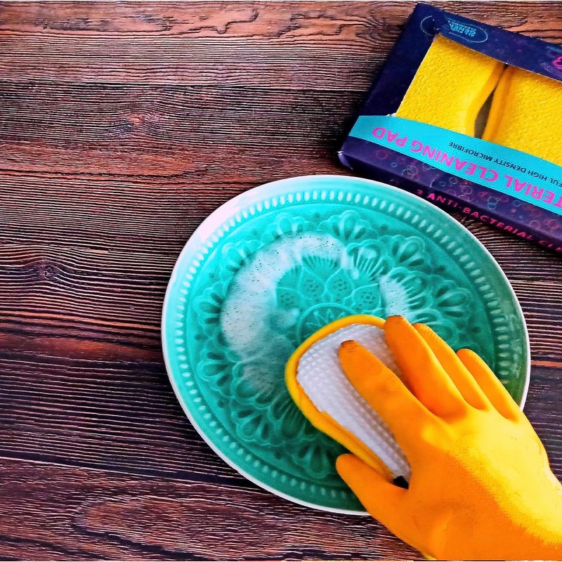 9x Non-Scratch Kitchen Dish Scrubber Sponge, Advanced Microfiber Dual-Sided Dish