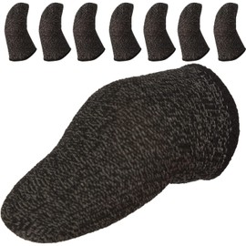 Amazing Harmony Finger Sacks for Games, Set of 8 for Tablets, Smartphones, Wilderness, PUBG, Apex CoD, Sound Games, FPS Games, Stretchable, Breathable, Silver Fiber, Black, Set of 8