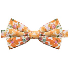 LHXzizizi Bow Ties for Men, Bowties Men Adjustable Men's Pre-tied Bow Tie for Wedding Party School Leisure (Pink Yellow Flower)