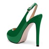 YODEKS Women's Peep Toe Slingback Pumps Stiletto Heels Shoes,Green -