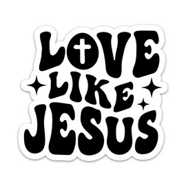 ZURRAM Love Like Jesus Christian Sticker, Vinyl Waterproof Religious Quotes Sticker About Scripture God Jesus Faith for Laptop Water Bottle Scrapbook
