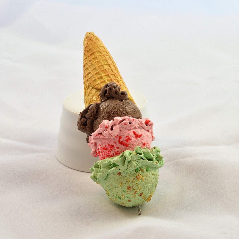 Spumoni Waffle Cone Christmas Ornament