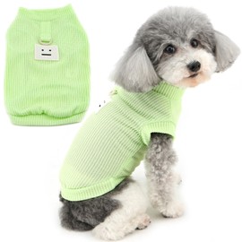 Zunea Dog Shirts for Small Dogs Girl Boy Summer Puppy Clothes T-Shirt with Leash Ring Doggie Toy Poodle Vest Tee Shirt Soft Breathable Sleeveless Basic Shirt Pet Apparel for Chihuahua Yorkie Green XL