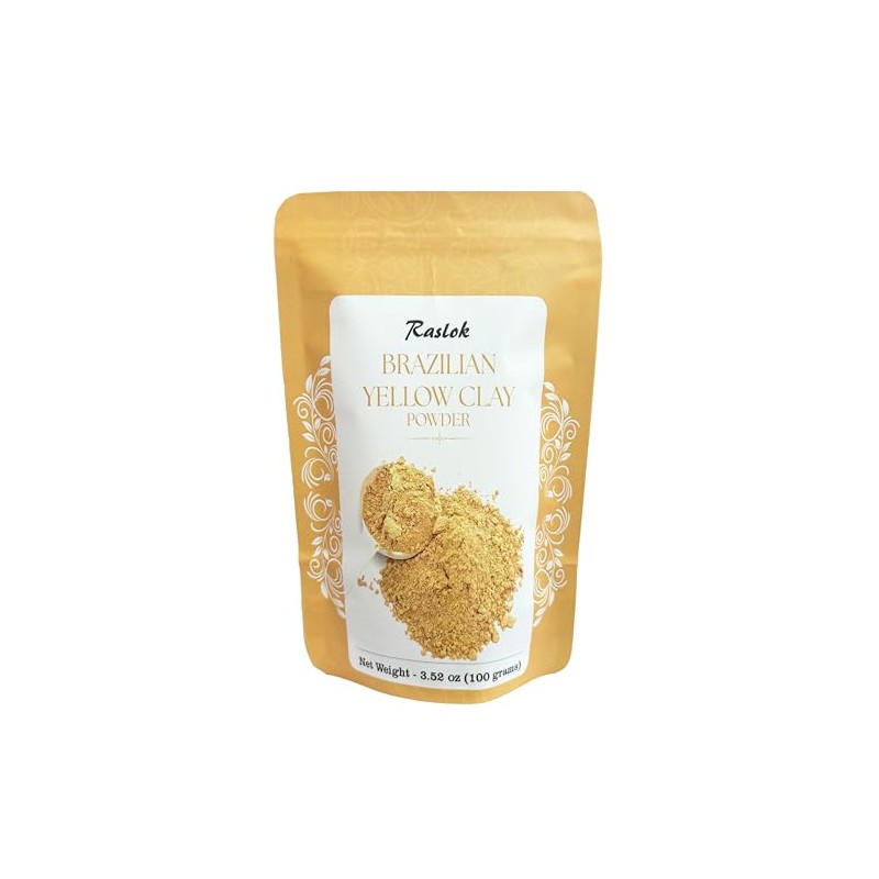 Raslok Brazilian Yellow Clay | For Face Masks, DIY Soap