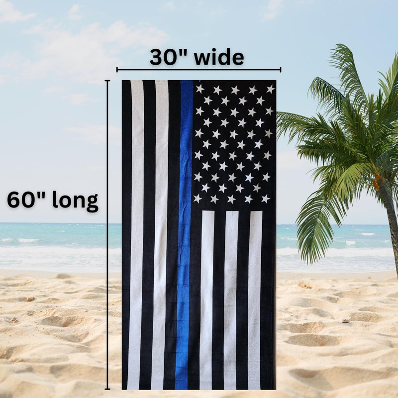 Fallen Officer Beach Towel 30”x60” – 100% Cotton Velour, Highly