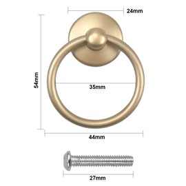 Changrongsheng Pack of 8 Drawer Ring Handles, Antique Drawer Handles, Pull Ring Handles, Furniture Knobs, Vintage Cabinet Pull Handles for Kitchen Cupboard, Cupboard, Drawer Furniture Decoration,