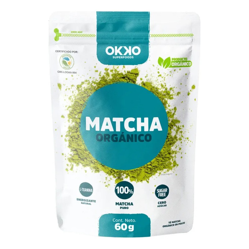 Okko Té Verde Matcha Orgánico En Polvo, 60 G
