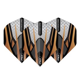 RED DRAGON Hardcore Premium Gold, Black and White Dart Flight - 3 Sets per Pack (Total 9 Dart Flights)
