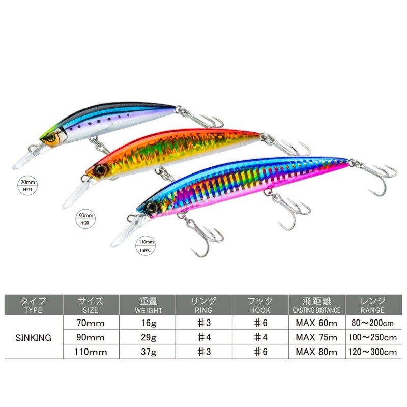 Duel Hardcore Heavy Minnow (S) Lure, 2.8 / 3.5 /