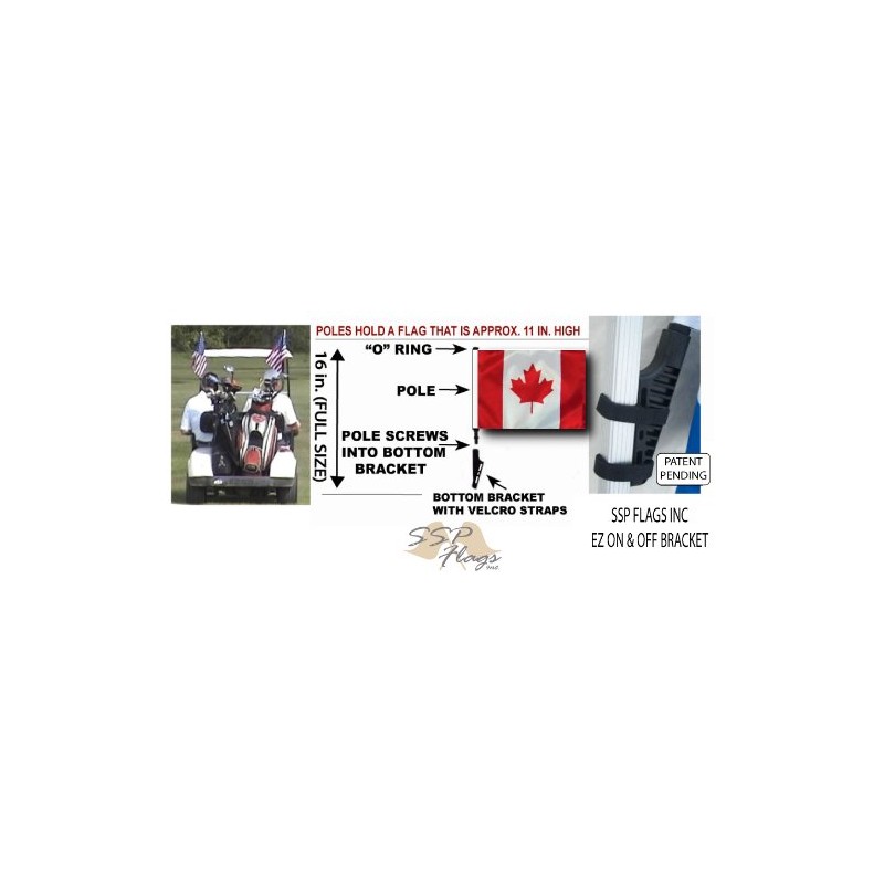 SSP Flags Canada Golf Cart Flag EZ On & Off