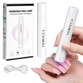 TOMICCA UV Lampe für Gelnägel Wiederaufladbar, Tragbare Mini UV Lampe für Nägel, Klein LED Nagellack Trocknergerät für Gel Nagellack & Nail Tips, Unbedenklich für Nägel, Weiß