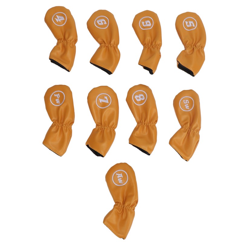 9pcs Golf Club Cover PU Leather Stylish Portable Golf Head