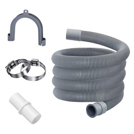 RoxNvm Universal Washing Machine Hose, Drain Hose Extension, Replacement Drain Hose Extension Kit with Double Head Connector and Fixings for Washing Machine, Dishwasher and Other Applications (1.5 m)