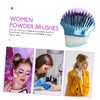 IWOWHERO 2pcs Dense Foundation Nail Dust Brushes with Ergonomic Shell