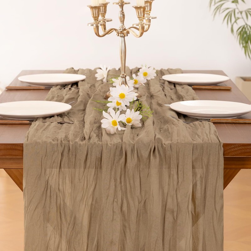 Socomi Nude Coffee Table Runner Spring Easter Cheesecloth Table Runner