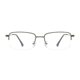 LJCZKA Blue Light Filter Glasses Half Frame Rectangular Men Glasses Frame Half Frame Glasses Metal Frame Men Gaming TV Eye Strain Reducing, weapon
