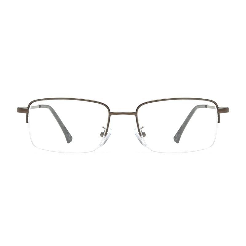 LJCZKA Blue Light Filter Glasses Half Frame Rectangular Men Glasses