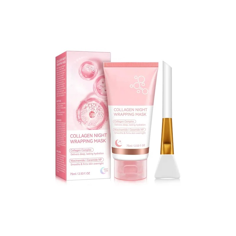 2pcs Collagen Night Wrapping Mask, Mejora La Elasticidad