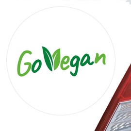 huuraa Sticker Go Vegan Leaves Sticker Size 10 cm with Motif for All Vegans: Gift Idea for Friends and Family