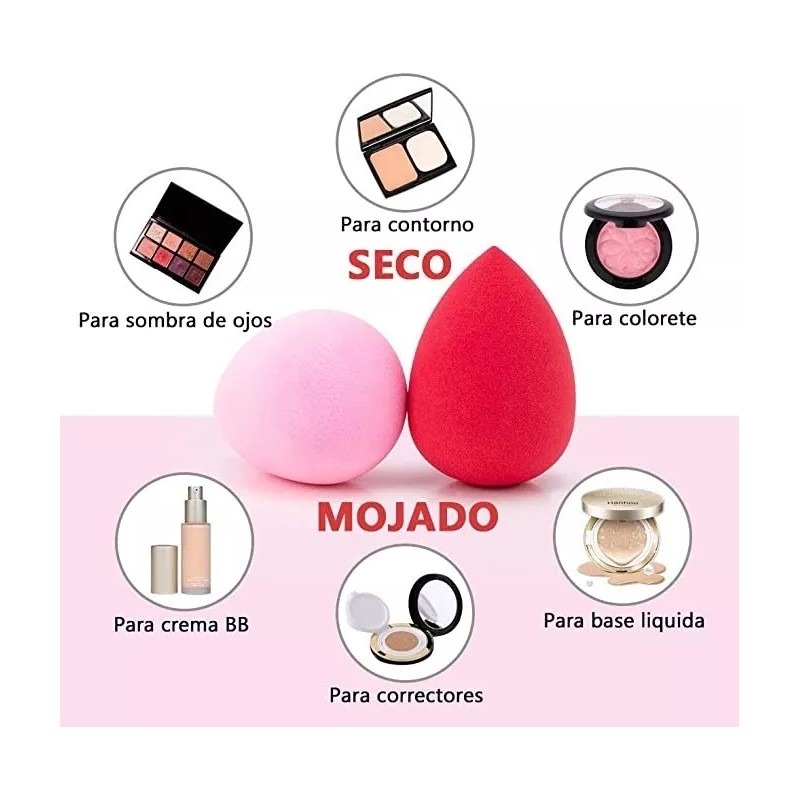 Juego De Esponjas Para Maquillaje Multicolor Cosmético Mujer