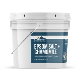 Earthborn Elements Chamomile Epsom Salt 8 lb, Pure & Undiluted, Soaking Salt with Fragrance & Dried Flowers