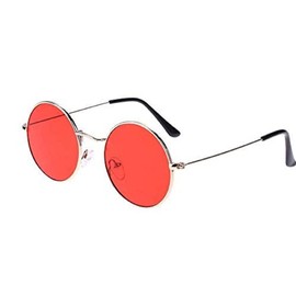 No Name Ltd Red Round Sunglasses for Women Retro Hippy Vintage 2024 Ibiza Festival Big Circle Lens