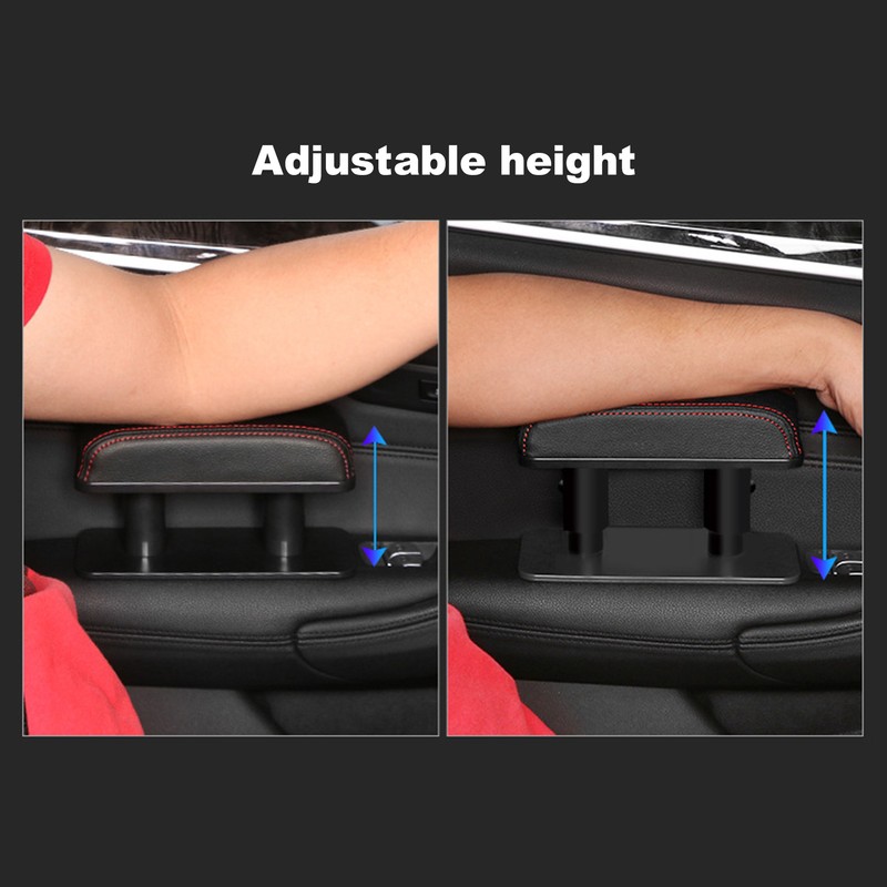Car Armrest Left Elbow Support Leather Arm Rest Pads Adjustable