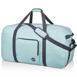 36" Foldable Duffle Bag 120L for Travel Gym Sports Lightweight Luggage Duffel By WANDF (36 inches (120L), Denim Mint Green 36'')