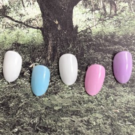 ˡᴬᴺᵀᶤˡ Pastel syrup luminous handmade nail tip - short almond / ˡᴬᴺᵀᶤˡ 파스텔 시럽 야광 수제네일 팁 - 숏아몬드