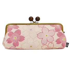 Goshikihanpudo Japanese Flower Series 6.3 Size Wide Pouch, Sakura Cherry Blossom