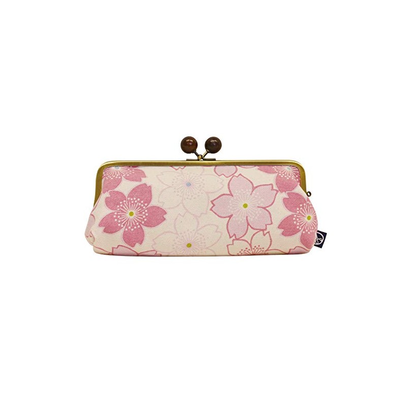 Goshikihanpudo Japanese Flower Series 6.3 Size Wide Pouch, Sakura Cherry
