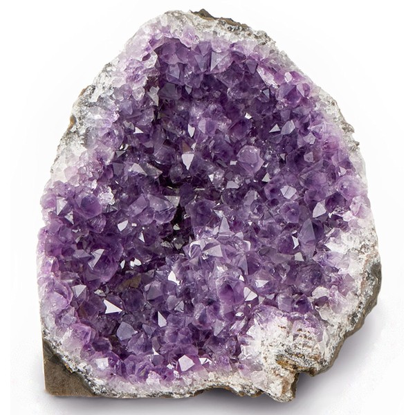 SAMSARI Natural Amethyst Crystal Geode From Uruguay – (3 to 4 Lb) - 4.5" to 7.5" Height, Large Amethyst Cluster Rock – Crystals and Healing Stones