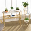 Wisuce Bamboo Shelf Indoor, 2 Tier Window Tall Stand Table