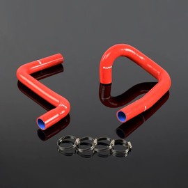 G-PLUS Silicone Radiator Coolant Hose Kit w/Clamps Compatible with Chevy Corvette 5.7L LT1 V8 1991-1996 (Red 2 PCS)