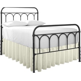 Ruffled Bed Skirt with Split Corners-Dust Ruffle - 18" Drop 100% Microfiber Soft,Sheen & Luxurious Look - Bed Skirts (Ivory -Full)