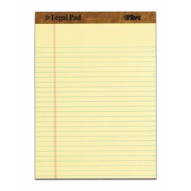 TOPS The Legal Pad, 8.5 x 11.75 Inch, Legal Rule, Perforated Top, 50 Sheets, Canary (7532)