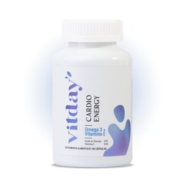Vitday Aceite de Pescado Omega 3 Con Vitamina E Alto 180 Capsulas 1000mg Contenido de EPA DHA Cardio Energy Suplemento Vitaminas Aceite de Pescado... 