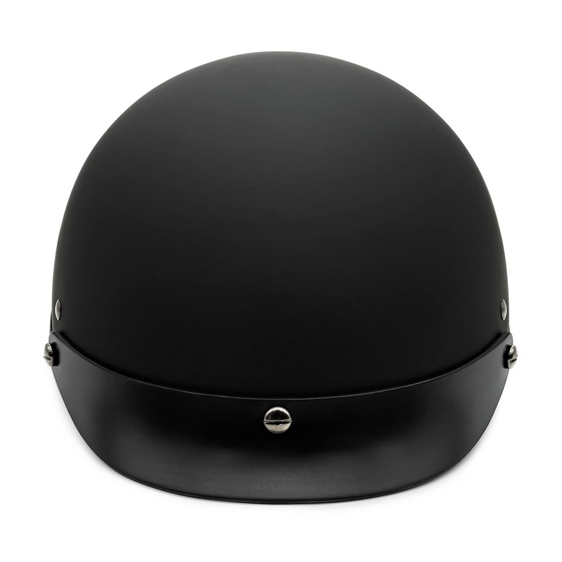 VCAN Cruiser Solid Flat Black Half Face Motorcycle Helmet (Medium)