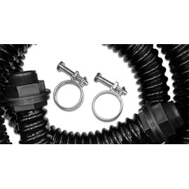 25mm 1 inch Water Butt Connector Kit – Heavy Duty Water Tank Outlet Connector Pack of 2 with 2 Double Wire Metal Clips – Easy Adjustment with Screw Fittings – Optimal Hose Securing. Set by MYPURECORE