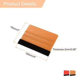 HARFINGTON 2pcs Vinyl Squeegee, Felt Edge Vinyl Wrap Decal Squeegee Tool, 4-Inch Car Vinyl Film Scraper Plastic Squeegee for Car Wrap, Sign Making, Window, Brown+Red, Rectangle