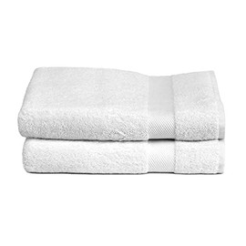 TowelSelections Pearl Collection Luxury Soft Towels – 100% Turkish Cotton, Made in Turkey, White, 2 Bath Towels