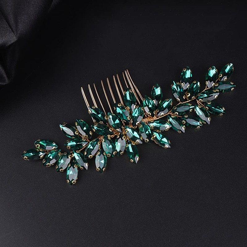 Jumwrit Peine para el pelo de novia con diamantes de